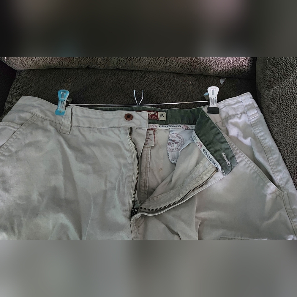 Coliseum Men's White Heavyweight Cargo cotton Shorts Size 38 Multiple Pockets